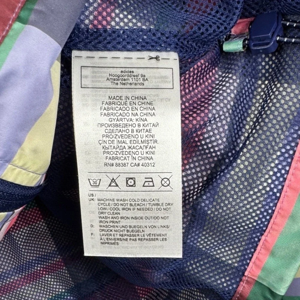 Adidas x Noah Running Jacket Plaid‎ Multicolor Full Zip XS NWT